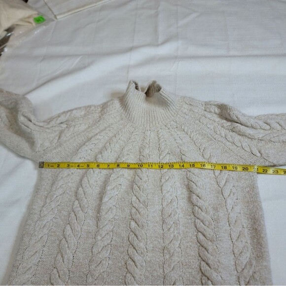 Knox Rose Cream Cable Knit Mock Neck Sweater Size XXL - Picture 6 of 10